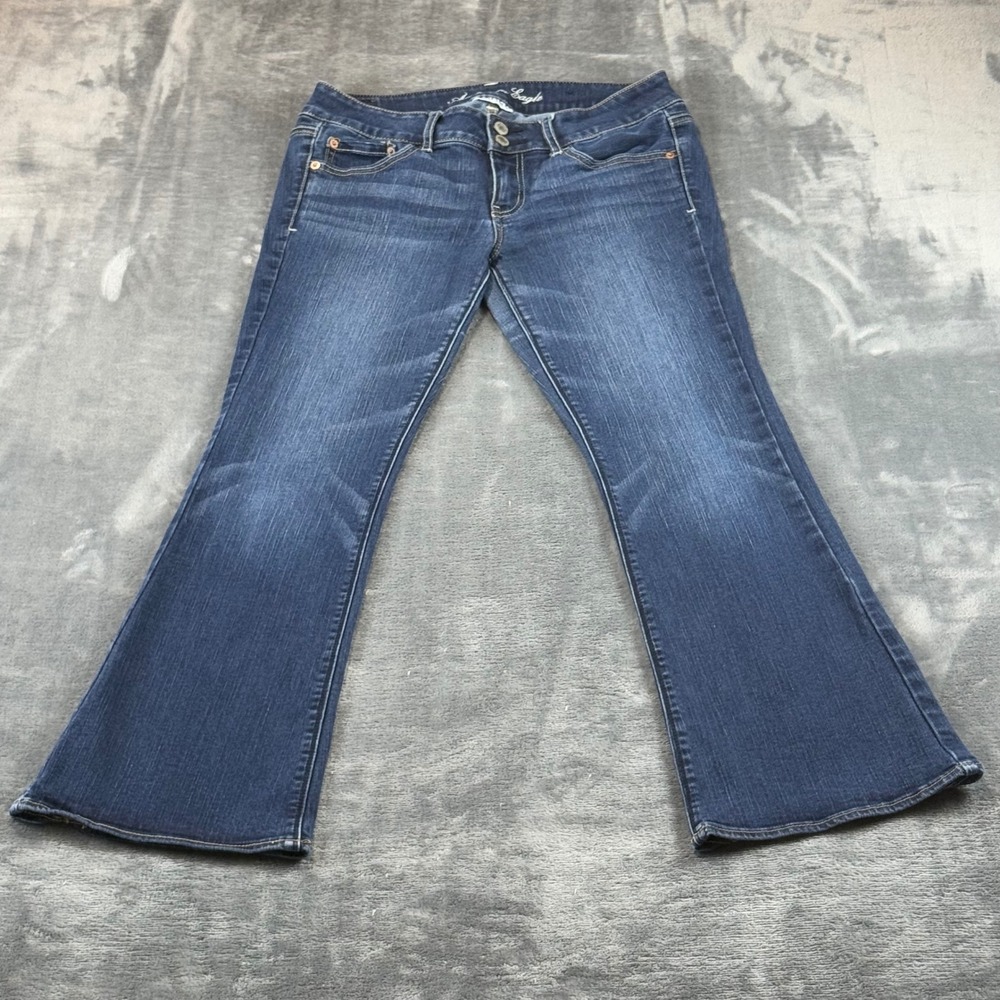 American Eagle Artist Flare Jeans Womens 8 S Dark Wash Super Stretch Low Rise